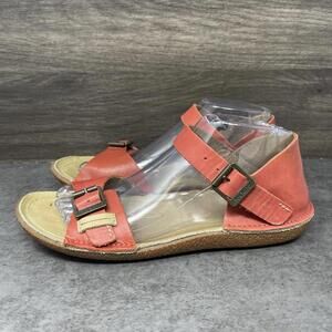 Kickers Sandals Womens Size 8 (39) Red Leather Buckle Straps